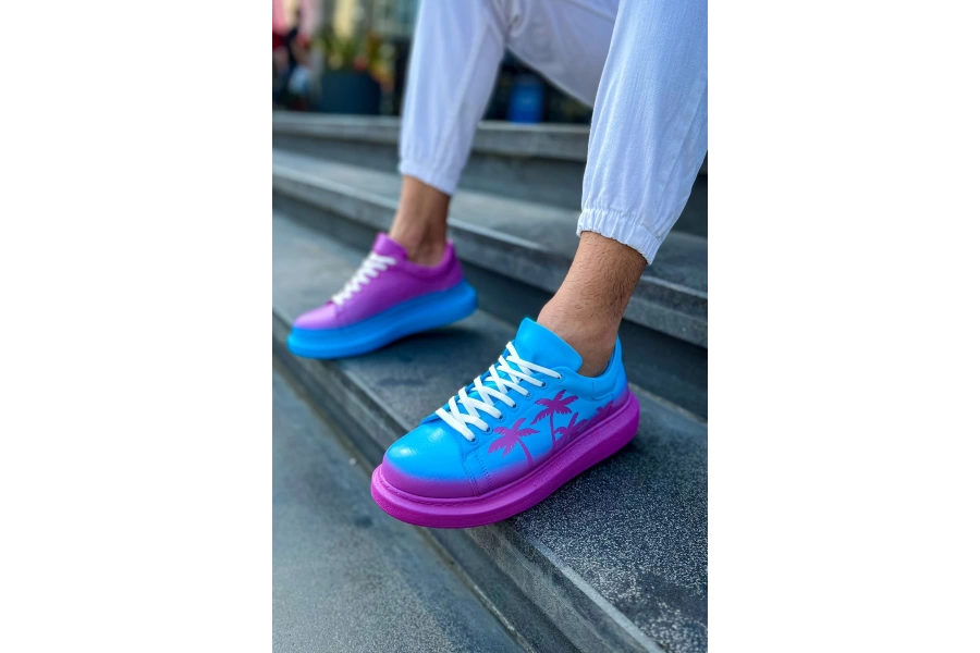 Shoecide Sho254 Bağcıklı Yüksek Taban Özel Tasarım Cbt Pittura Erkek Ayakkabı 555 Mıamı Heat