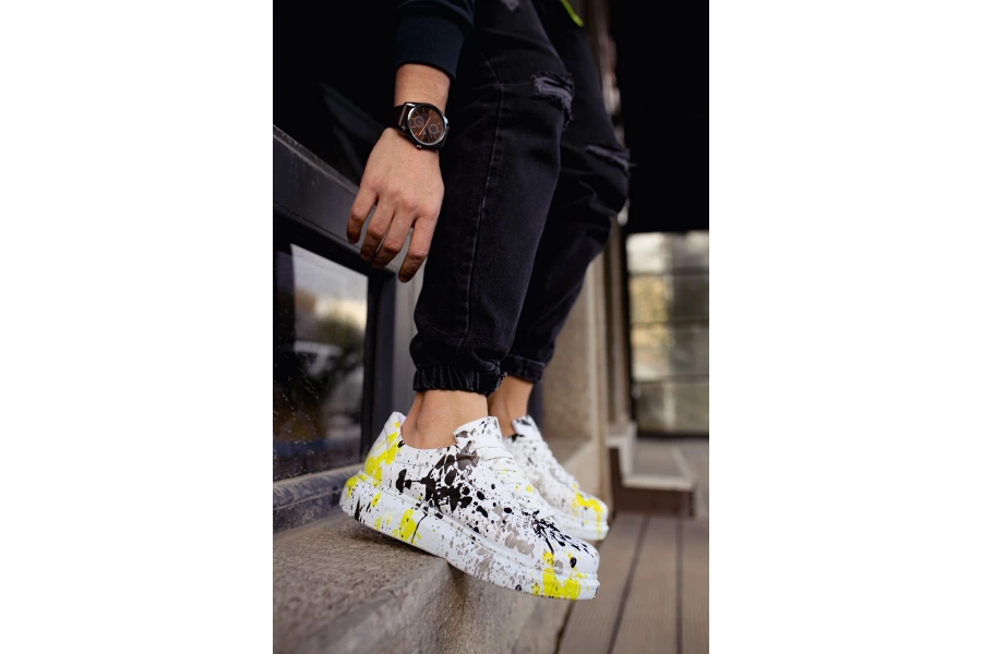 Shoecide Sho255 Bağcıklı Yüksek Taban Cbt Colorfull Erkek Ayakkabı S.beneklı