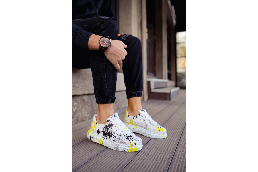 Shoecide Sho255 Bağcıklı Yüksek Taban Cbt Colorfull Erkek Ayakkabı S.beneklı