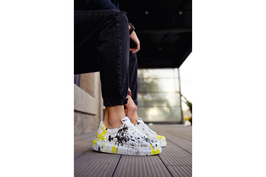 Shoecide Sho255 Bağcıklı Yüksek Taban Cbt Colorfull Erkek Ayakkabı S.beneklı