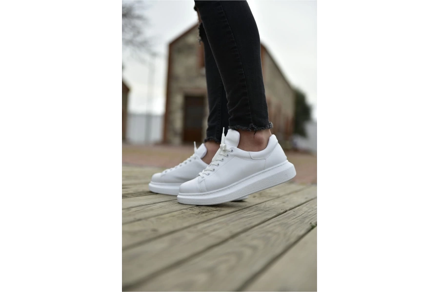 Shoecide Sho257 Bağcıklı Yüksek Taban Cbt Estrella Erkek Ayakkabı Beyaz