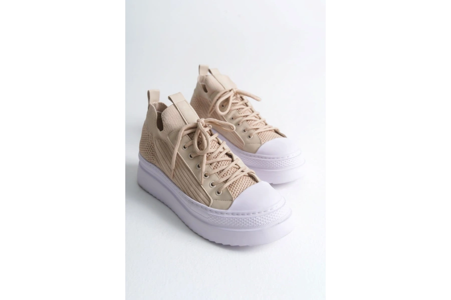 Shoecide Sho2601 - Triko Erkek Ayakkabı Bej