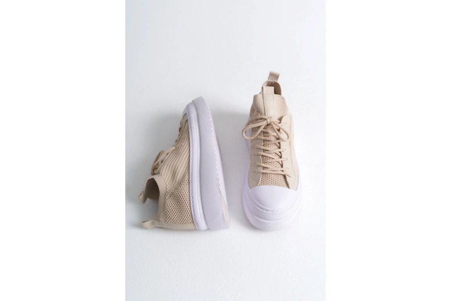 Shoecide Sho2601 - Triko Erkek Ayakkabı Bej