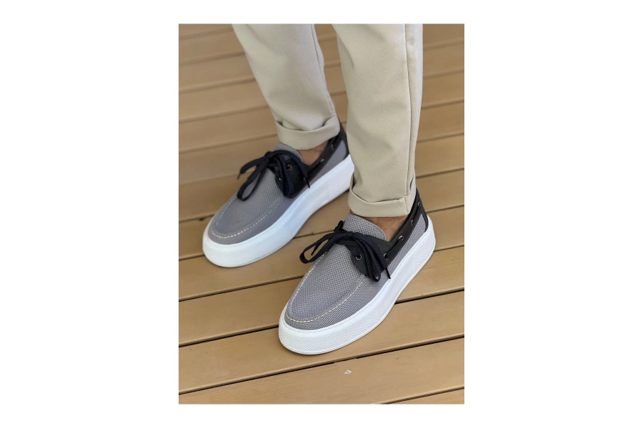 Shoecide Sho2602 - Triko Erkek Ayakkabı Antrasıt