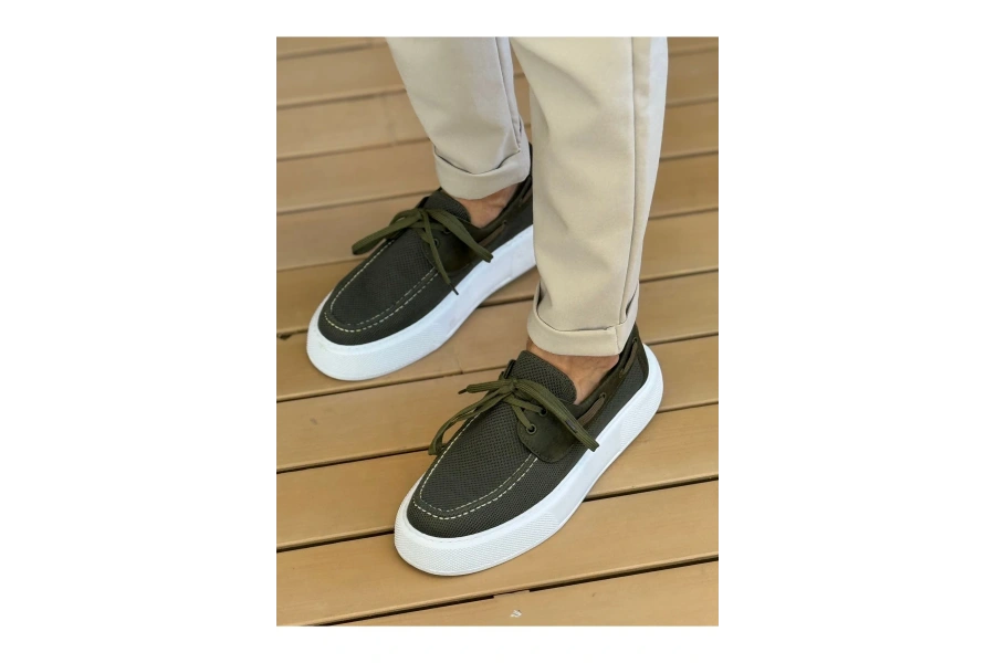 Shoecide Sho2602 - Triko Erkek Ayakkabı Hakı