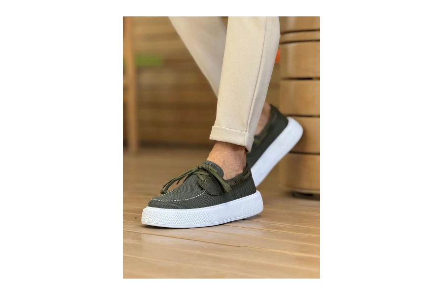 Shoecide Sho2602 - Triko Erkek Ayakkabı Hakı