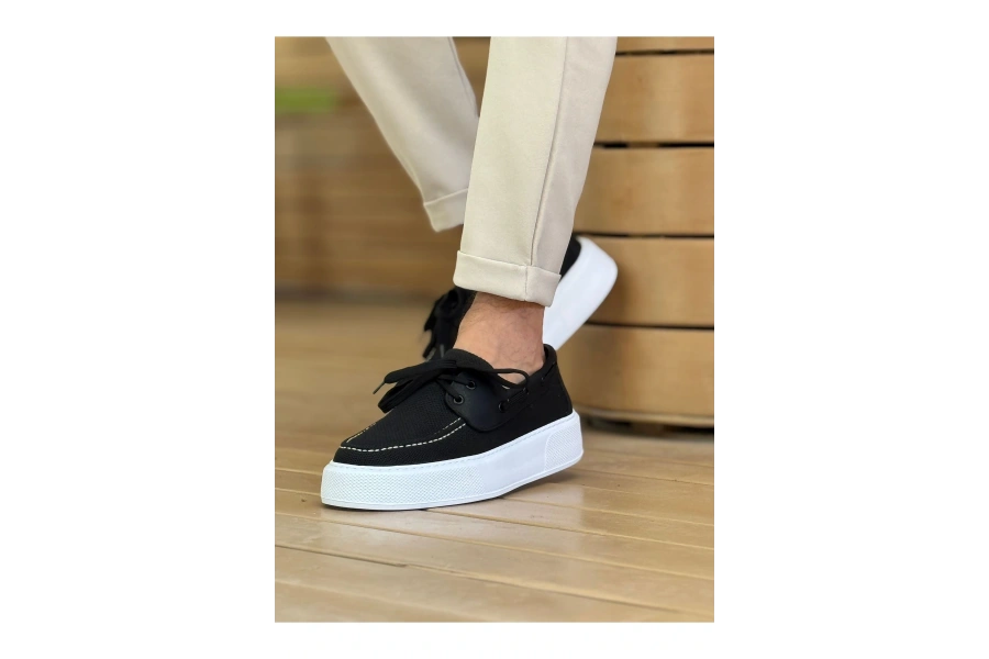 Shoecide Sho2602 - Triko Erkek Ayakkabı Sıyah