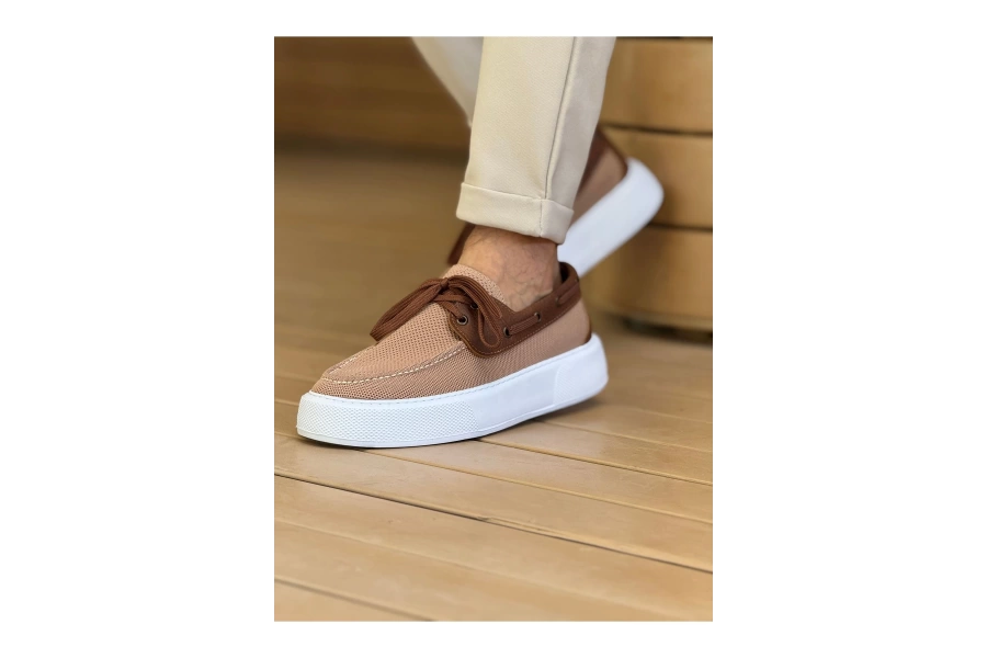 Shoecide Sho2602 - Triko Erkek Ayakkabı Taba