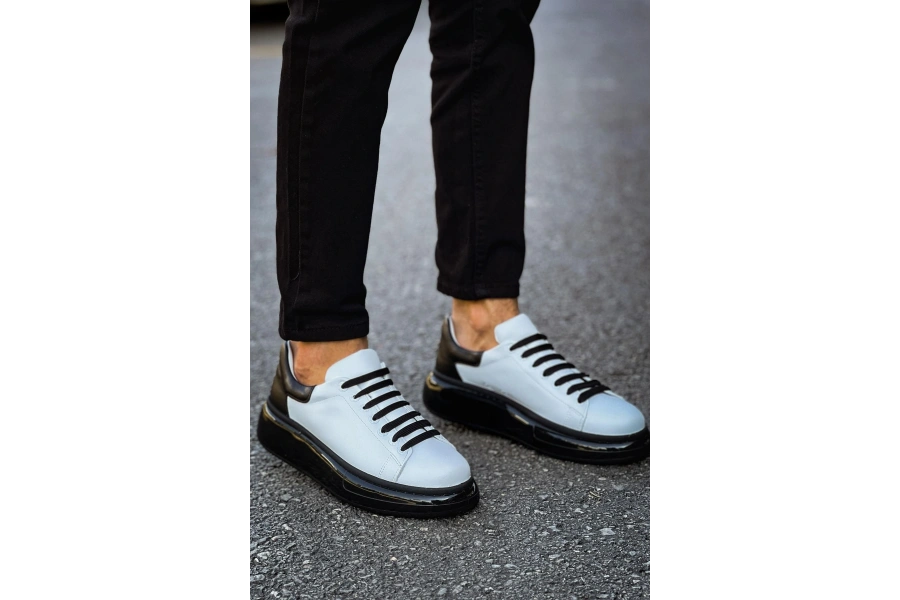 Shoecide Sho295 - Cst Sollıevo Erkek Ayakkabı Beyaz/sıyah