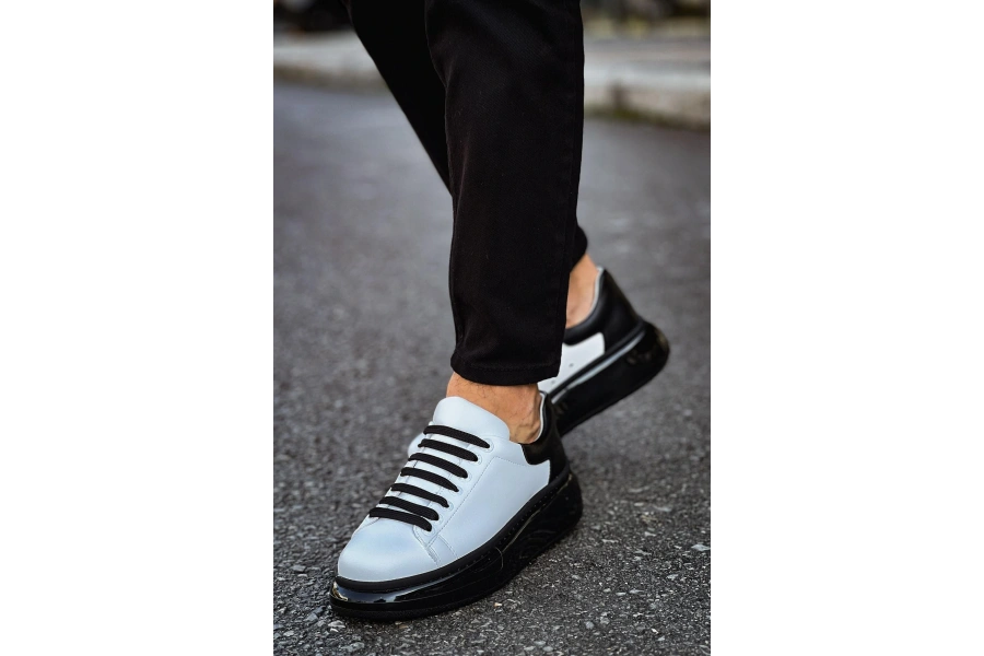 Shoecide Sho295 - Cst Sollıevo Erkek Ayakkabı Beyaz/sıyah
