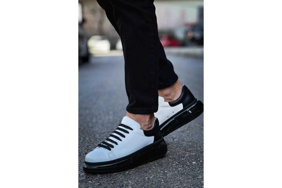 Shoecide Sho295 - Cst Sollıevo Erkek Ayakkabı Beyaz/sıyah