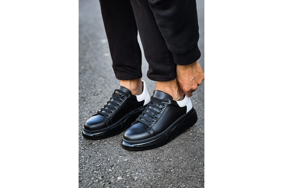 Shoecide Sho295 Bağcıklı Yüksek Taban Özel Tasarım Cst Sollıevo Erkek Ayakkabı Sıyah/beyaz
