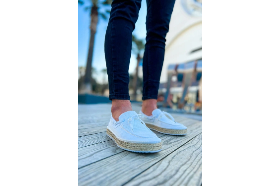 Shoecide Sho311 - Espadril Erkek Ayakkabı Beyaz