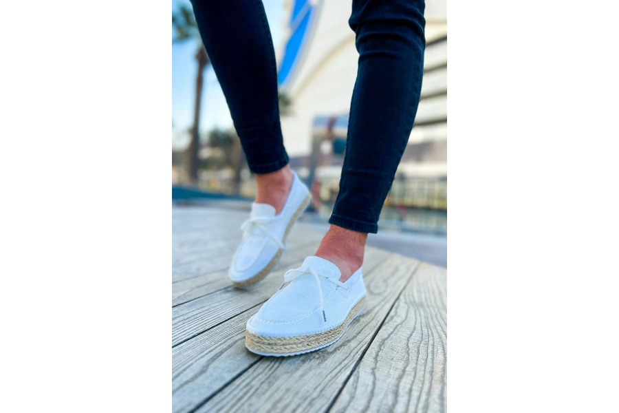 Shoecide Sho311 - Espadril Erkek Ayakkabı Beyaz