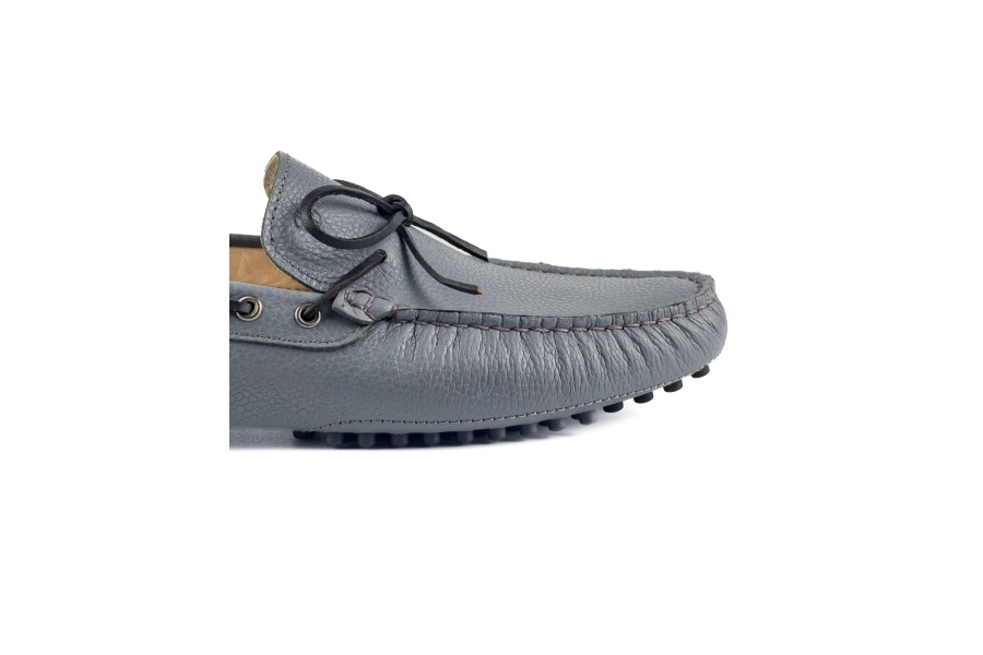 Shoecide Side Gri Hakiki Deri Erkek Loafer Ayakkabı
