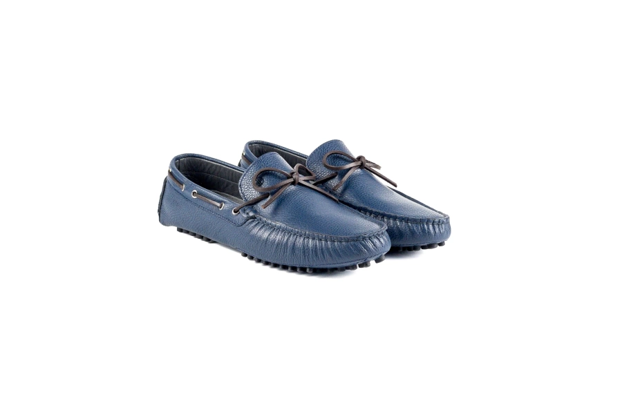 Shoecide Side Lacivert Hakiki Deri Erkek Loafer Ayakkabı