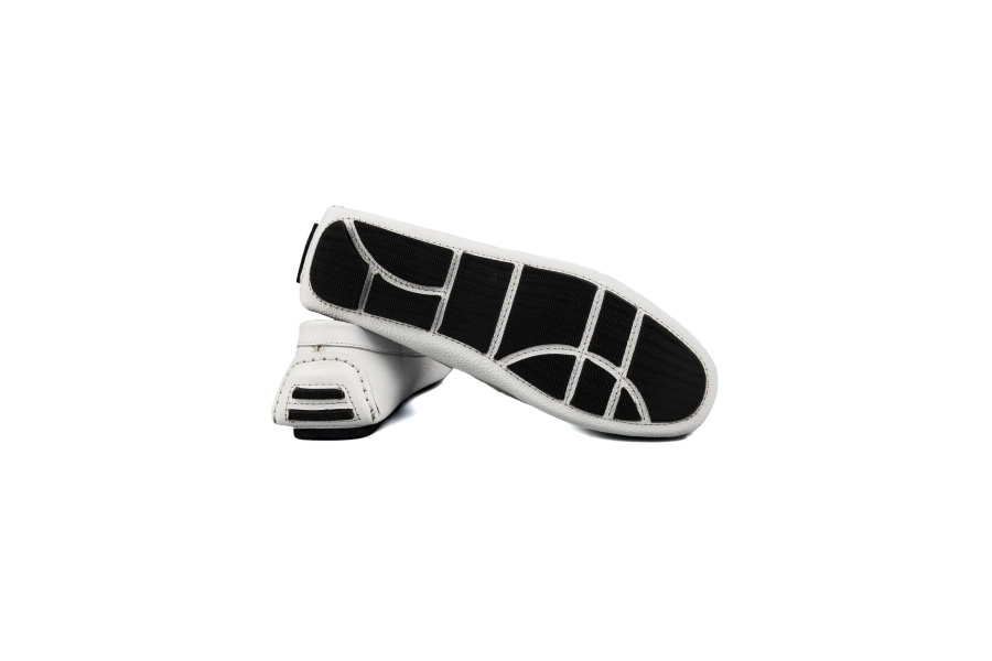 Shoecide Simena Beyaz Hakiki Deri Erkek Loafer Ayakkabı