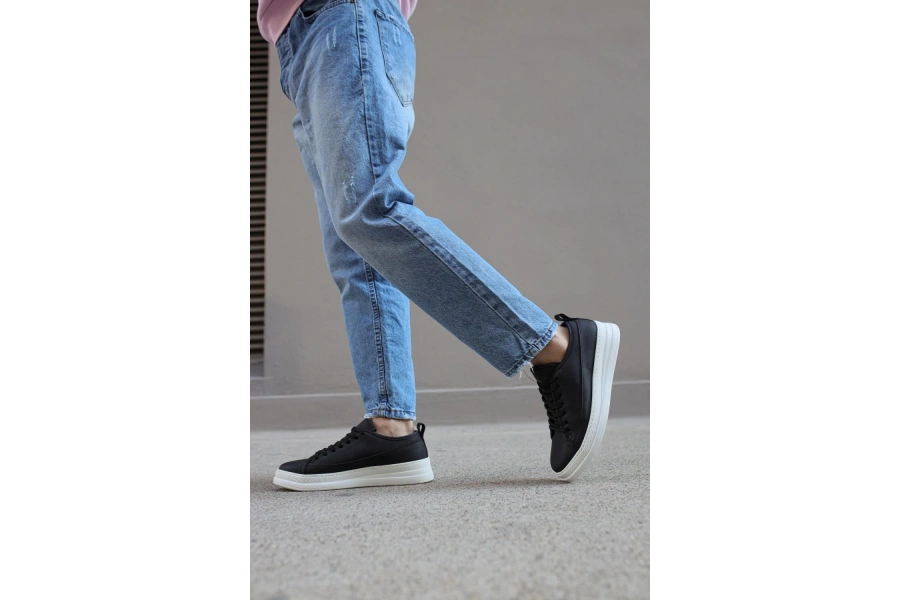 Shoecide Sneakers Ayakkabı 010 Siyah (beyaz Taban)