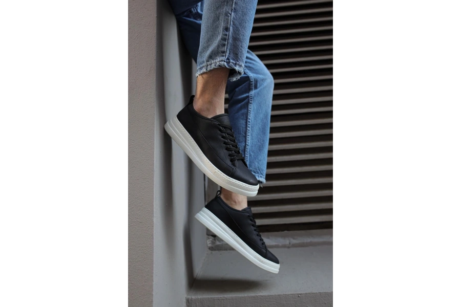 Shoecide Sneakers Ayakkabı 010 Siyah (beyaz Taban)
