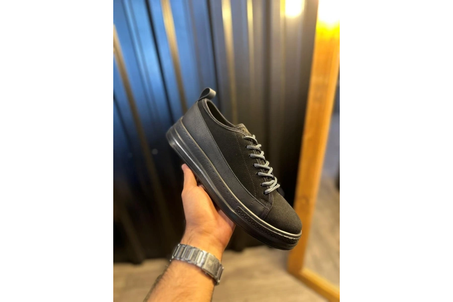 Shoecide Sneakers Ayakkabı 010 Siyah Süet (siyah Taban)