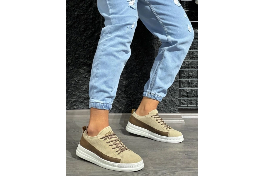 Shoecide Sneakers Ayakkabı 010 Vizon Süet