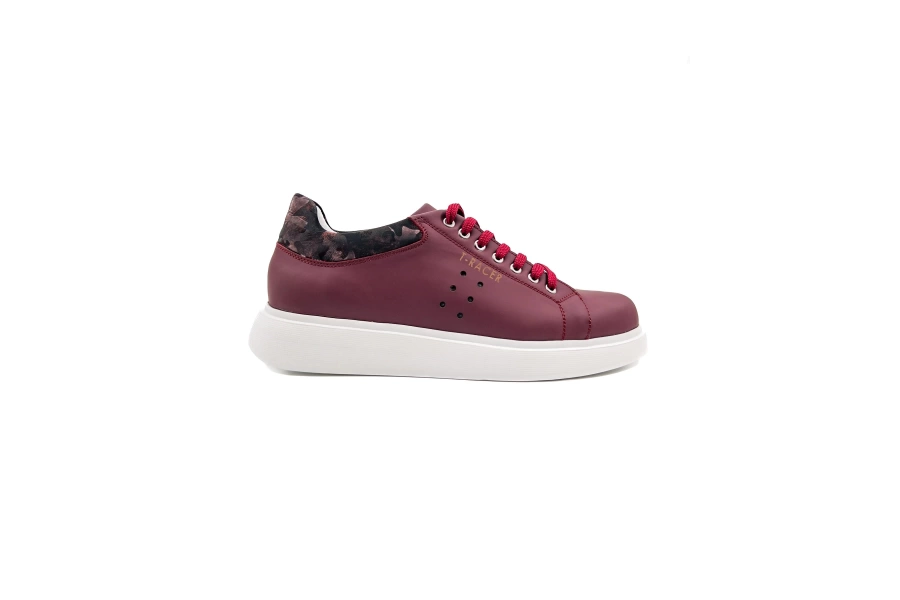 Shoecide T-racer Hakiki Deri Bordo Erkek Sneaker