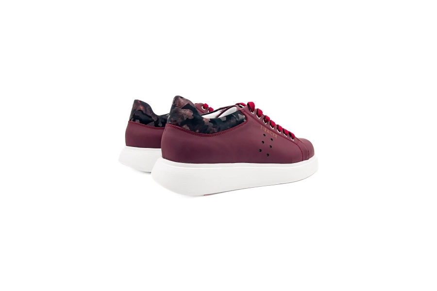 Shoecide T-racer Hakiki Deri Bordo Erkek Sneaker