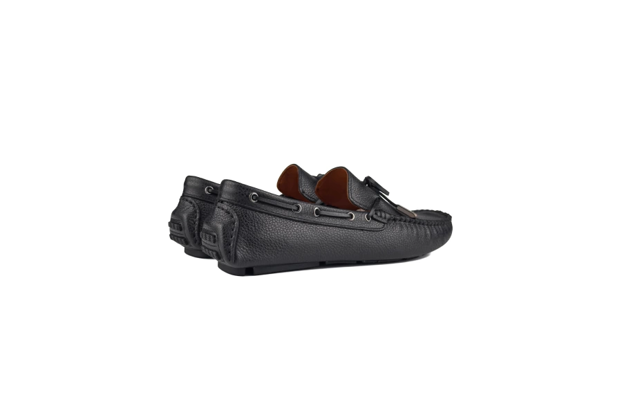 Shoecide Teos Siyah Hakiki Deri Erkek Loafer Ayakkabı
