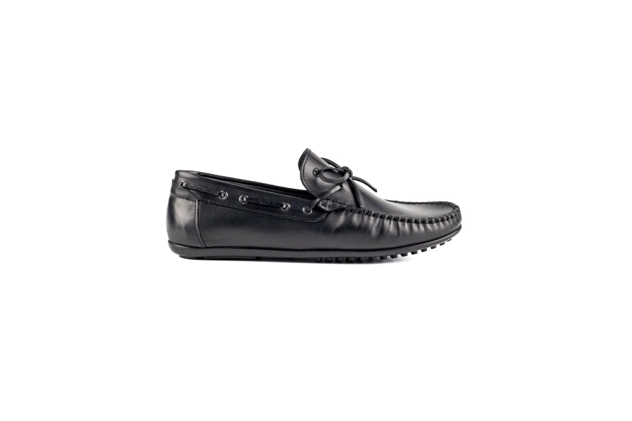 Shoecide Tripolis Siyah Hakiki Deri Erkek Loafer Ayakkabı