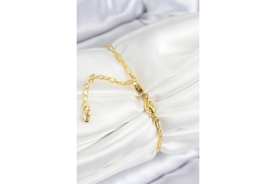 Shoecide Vıp Pirinç Zirkon Taşlı Çiçek Model Gold Renk Kadın Bileklik