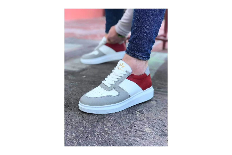 Shoecide Wg011 Beyaz Kırmızı Erkek Casual Ayakkabı