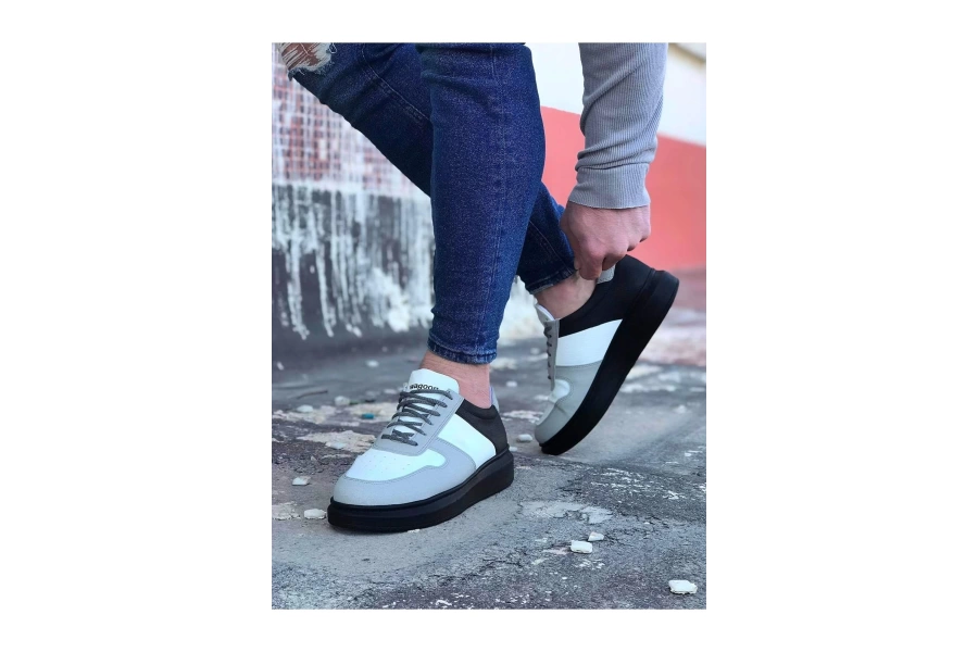 Shoecide Wg011 Beyaz Kömür Erkek Casual Ayakkabı