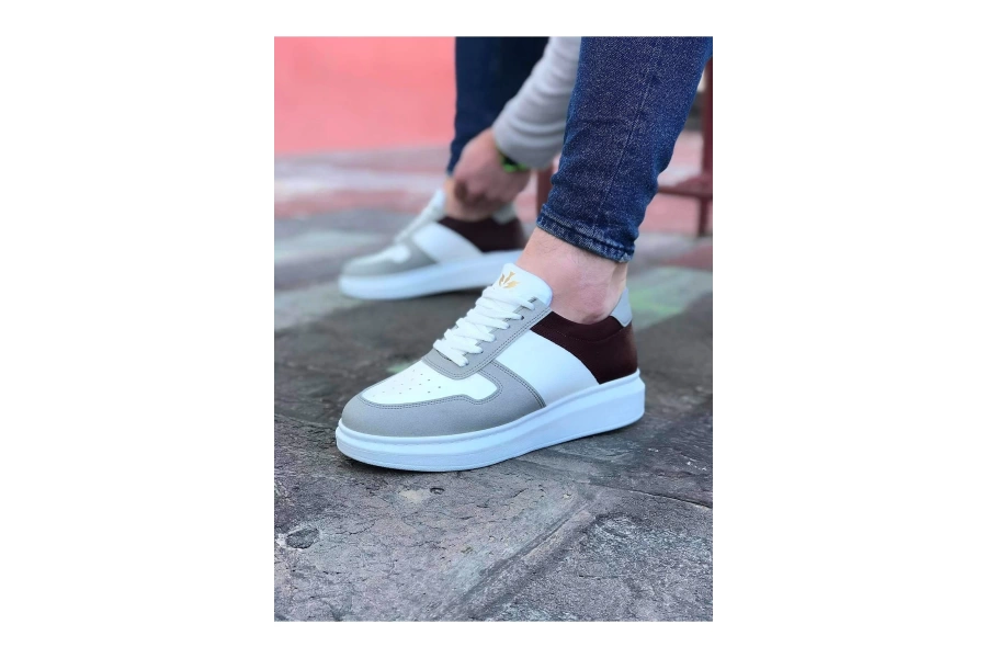 Shoecide Wg011 Beyaz Taba Erkek Casual Ayakkabı