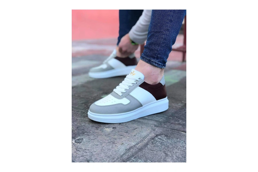 Shoecide Wg011 Beyaz Taba Erkek Casual Ayakkabı
