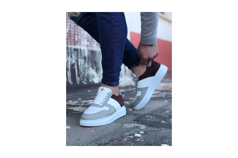 Shoecide Wg011 Beyaz Taba Erkek Casual Ayakkabı