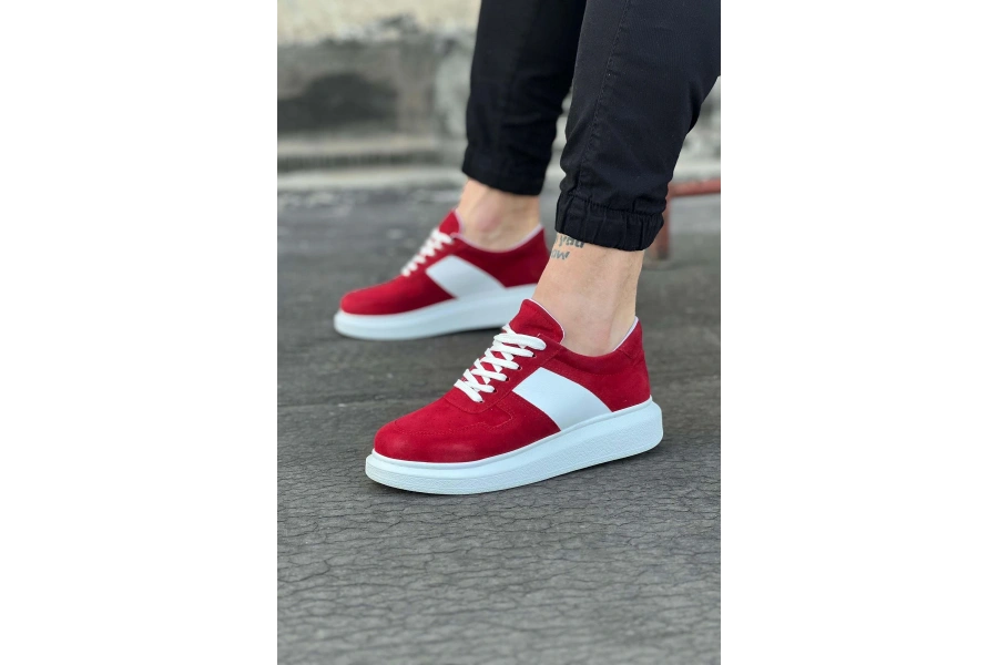 Shoecide Wg011 Kırmızı Süet Erkek Casual Ayakkabı
