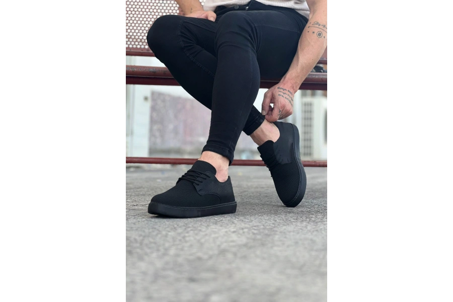 Shoecide Wg016 Kömür Triko Erkek Casual Ayakkabı