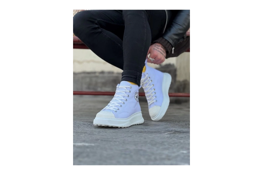 Shoecide Wg017 Beyaz Erkek Yarım Bilek Casual Ayakkabı