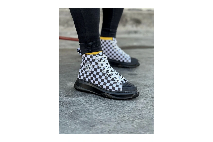 Shoecide Wg017 Damalı Erkek Yarım Bilek Casual Ayakkabı