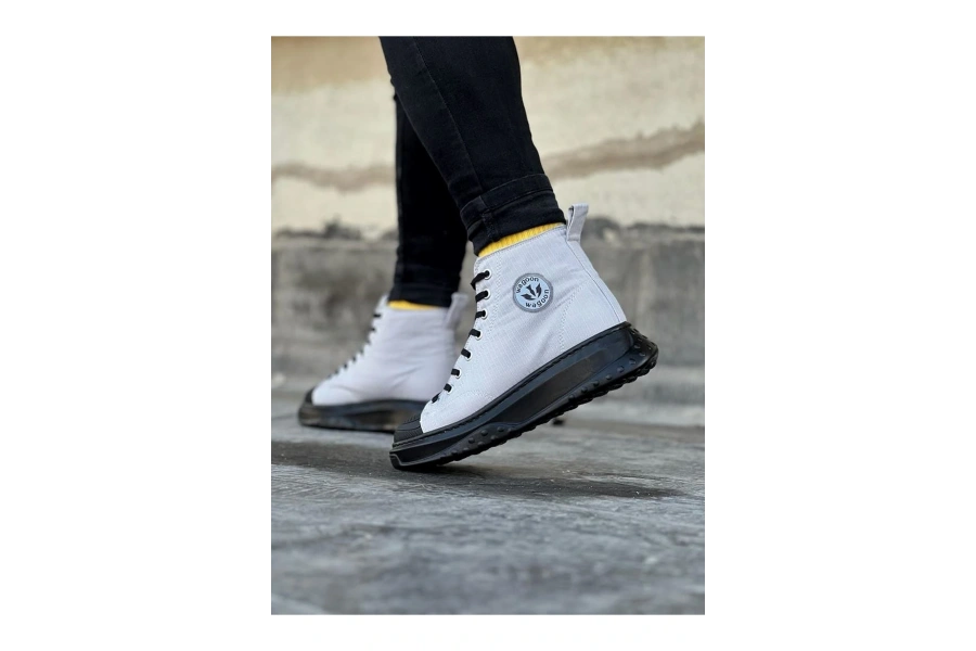 Shoecide Wg017 Gri Siyah Erkek Yarım Bilek Casual Ayakkabı