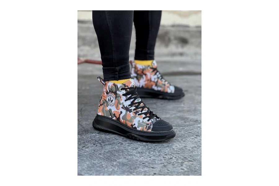 Shoecide Wg017 Koyu Askeri Erkek Yarım Bilek Casual Ayakkabı