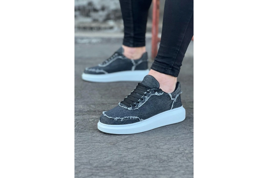 Shoecide Wg018 Gri Kot Kumaş Erkek Casual Ayakkabı