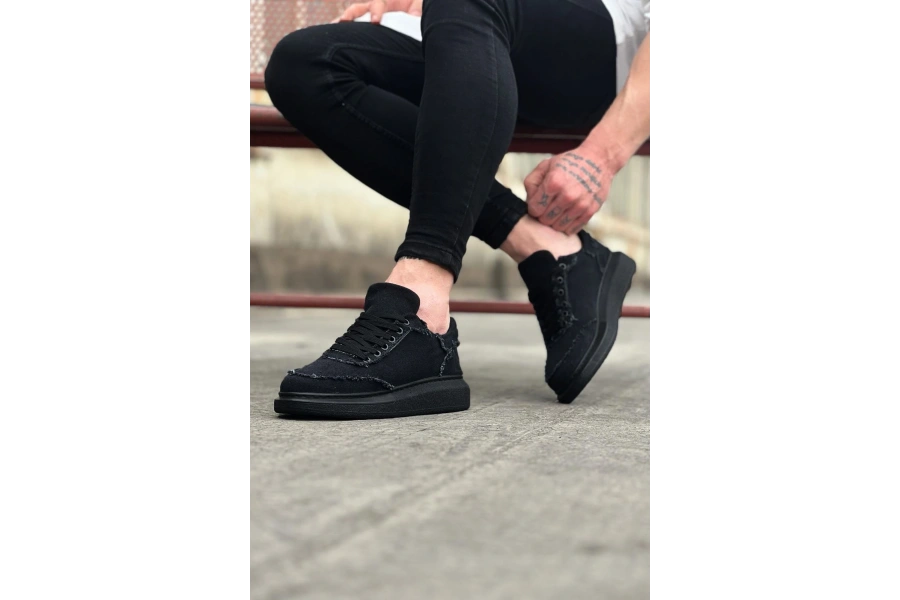 Shoecide Wg018 Kömür Kot Kumaş Erkek Casual Ayakkabı
