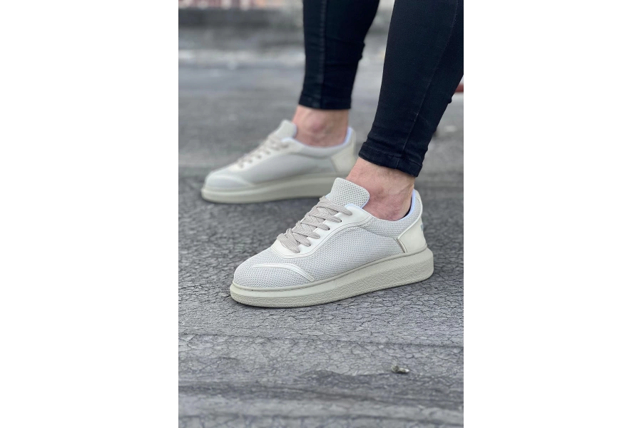 Shoecide Wg019 Bej Triko Erkek Casual Ayakkabı