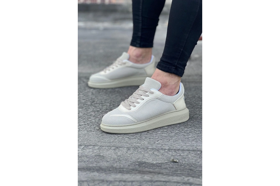 Shoecide Wg019 Bej Triko Erkek Casual Ayakkabı