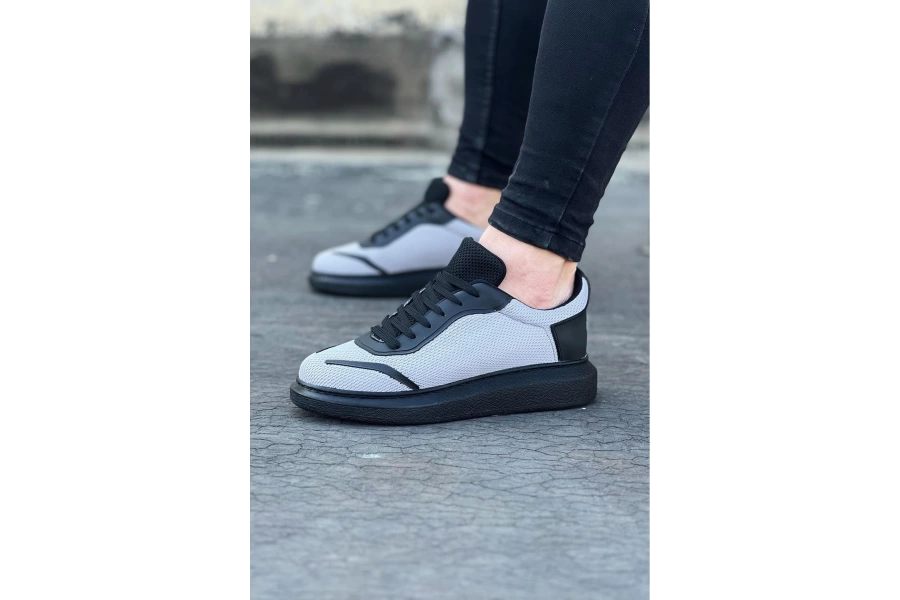 Shoecide Wg019 Gri Siyah Triko Erkek Casual Ayakkabı