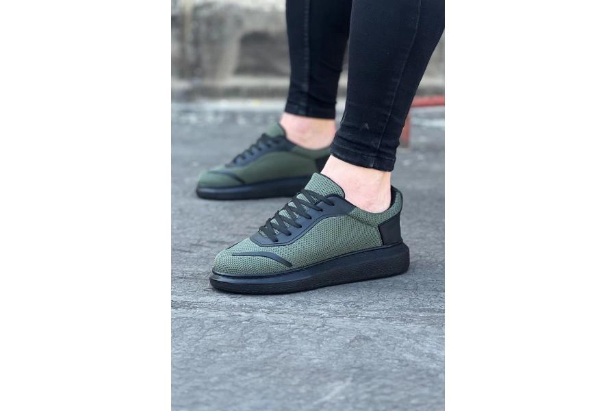 Shoecide Wg019 Haki Triko Erkek Casual Ayakkabı