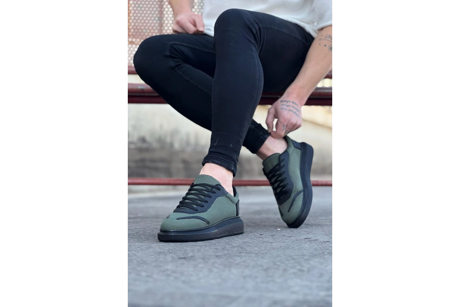Shoecide Wg019 Haki Triko Erkek Casual Ayakkabı