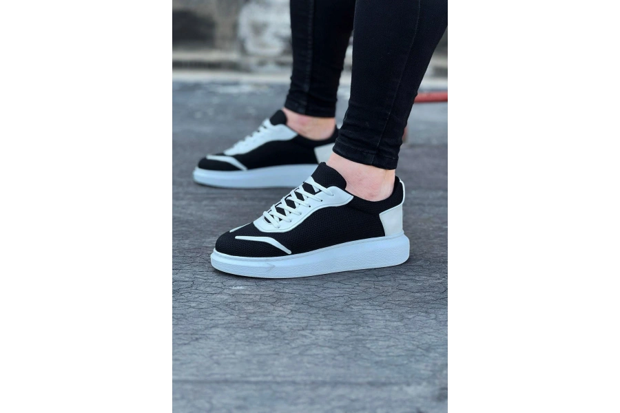 Shoecide Wg019 Siyah Beyaz Triko Erkek Casual Ayakkabı
