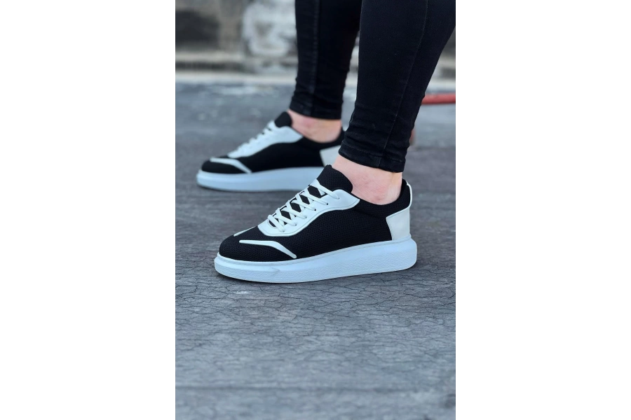 Shoecide Wg019 Siyah Beyaz Triko Erkek Casual Ayakkabı